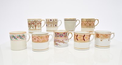 Lot 140 - Eight Herculaneum (Liverpool) coffee cans and one coffee cup, circa 1810-15