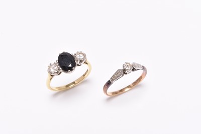 Lot 333 - Two stone set rings