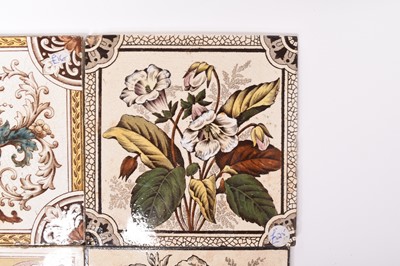 Lot 20 - Group of English tiles, primarily Minton / Minton Hollins