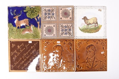 Lot 20 - Group of English tiles, primarily Minton / Minton Hollins