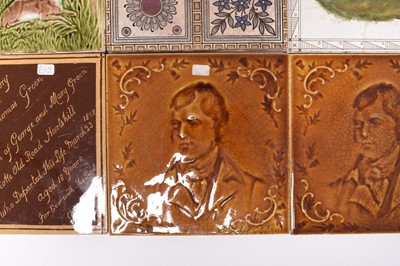Lot 20 - Group of English tiles, primarily Minton / Minton Hollins