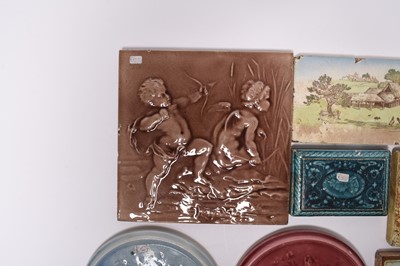 Lot 20 - Group of English tiles, primarily Minton / Minton Hollins