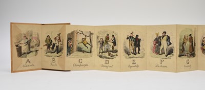 Lot 74 - CRUIKSHANK, George, A Comic Alphabet, 1837. Fold-out alphabet in concertina style