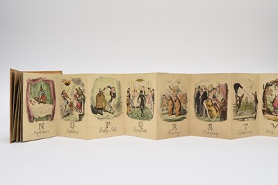 Lot 74 - CRUIKSHANK, George, A Comic Alphabet, 1837. Fold-out alphabet in concertina style