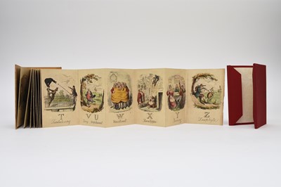 Lot 74 - CRUIKSHANK, George, A Comic Alphabet, 1837. Fold-out alphabet in concertina style