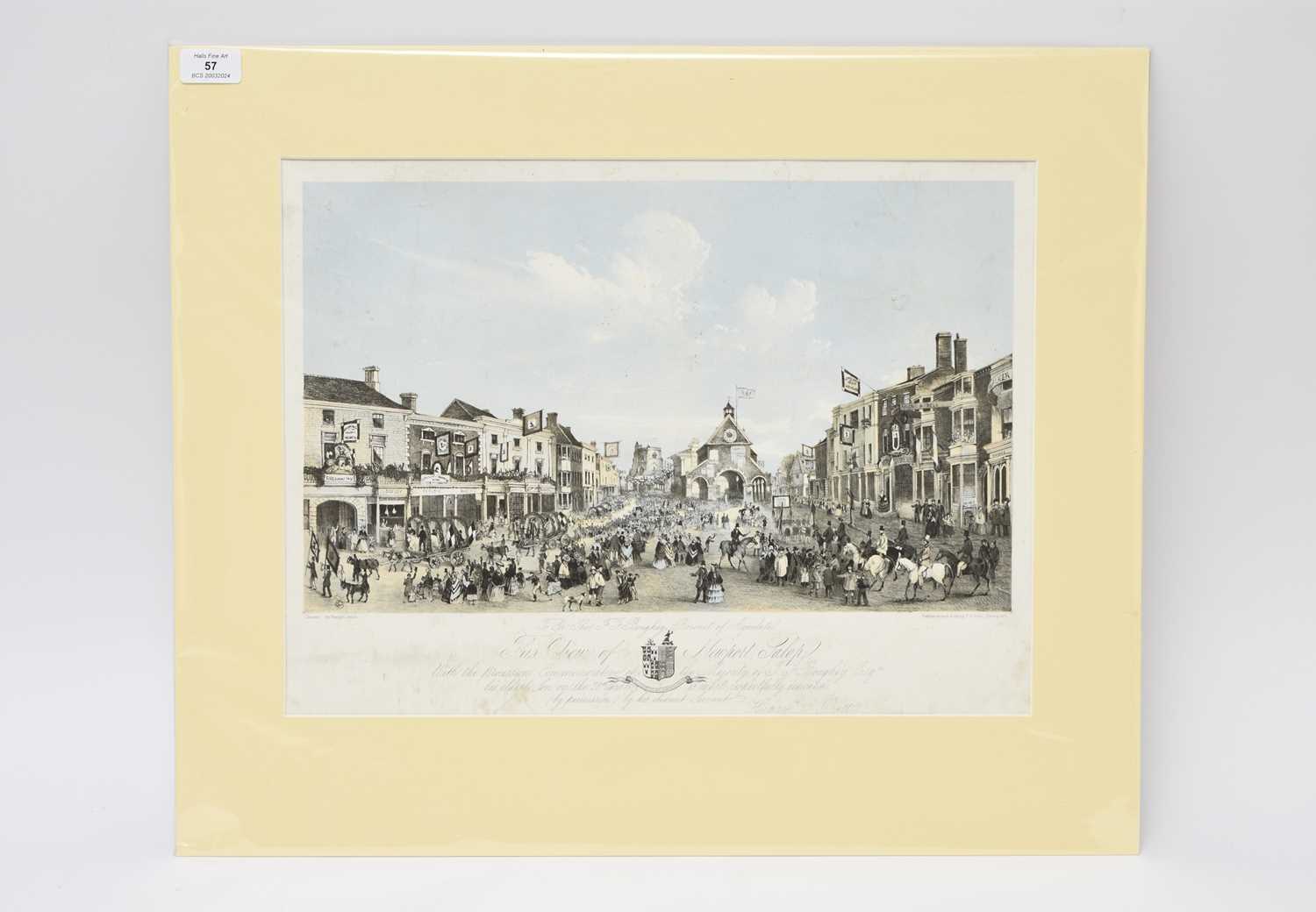 Lot 57 - NEWPORT, SALOP. View of the Market Place 1857