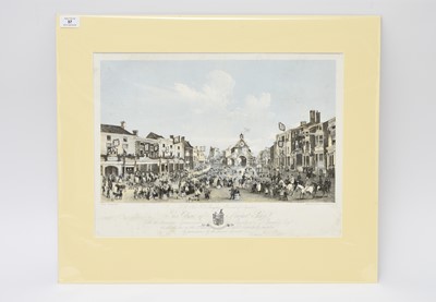 Lot 57 - NEWPORT, SALOP. View of the Market Place 1857