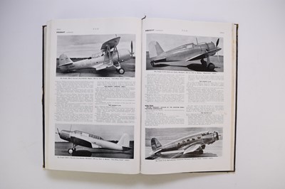 Lot 116 - JANE'S ALL THE WORLD'S AIRCRAFT, 34 volumes, with Jane's Encyclopaedia of Aviation (35) (5 boxes)