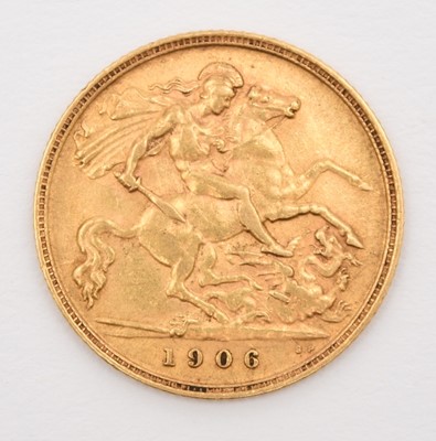 Lot 305 - Edward VII half Sovereign, dated 1906