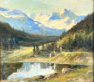 Lot 434 - Continental School (19th Century) Alpine Landscape