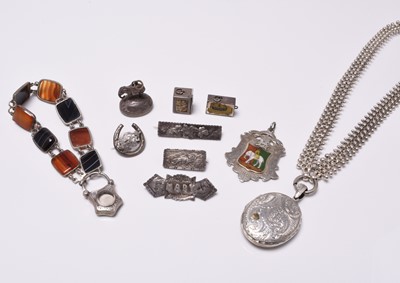 Lot 208 - A small collection of silver and white metal