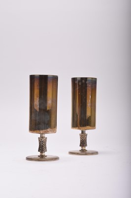 Lot 8 - A cased set of six Irish silver goblets