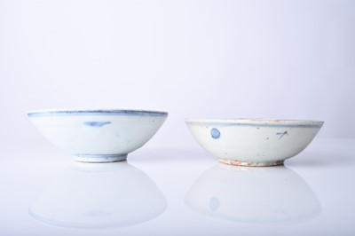 Lot 54 - Two Chinese blue and white bowls, Ming Dynasty