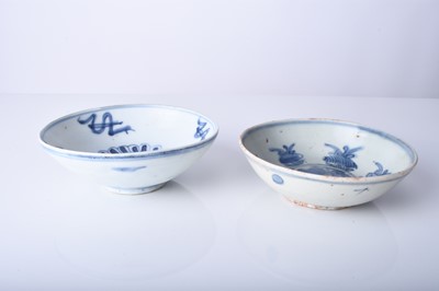 Lot 54 - Two Chinese blue and white bowls, Ming Dynasty