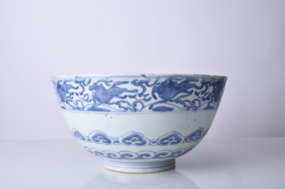 Lot 60 - A Chinese blue and white bowl, Ming Dynasty