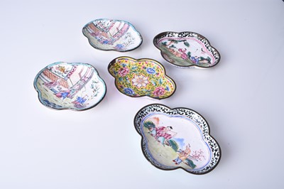 Lot 115 - A group of Chinese enamel dishes, 18th century and later