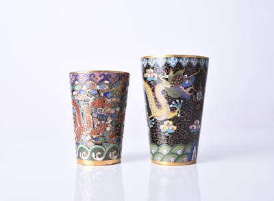 Lot 110 - Two Chinese cloisonne cups, Qing Dynasty