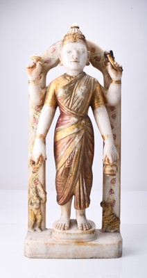 Lot 300 - An Indian alabaster sculpture of a Hindu deity, 19th century