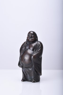 Lot 232 - A Japanese bronze figure of Hotei, Meiji era