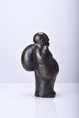 Lot 232 - A Japanese bronze figure of Hotei, Meiji era
