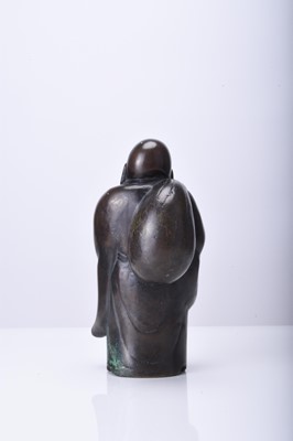 Lot 232 - A Japanese bronze figure of Hotei, Meiji era