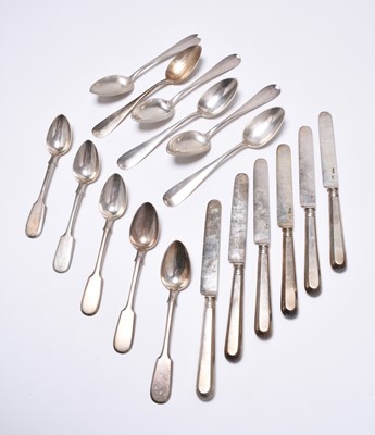 Lot 117 - A collection of Russian silver cutlery