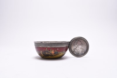 Lot 115 - A Russian silver and enamel bowl