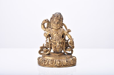 Lot 290 - A Tibetan gilt bronze figure of Padmasambhava, 18th/19th century