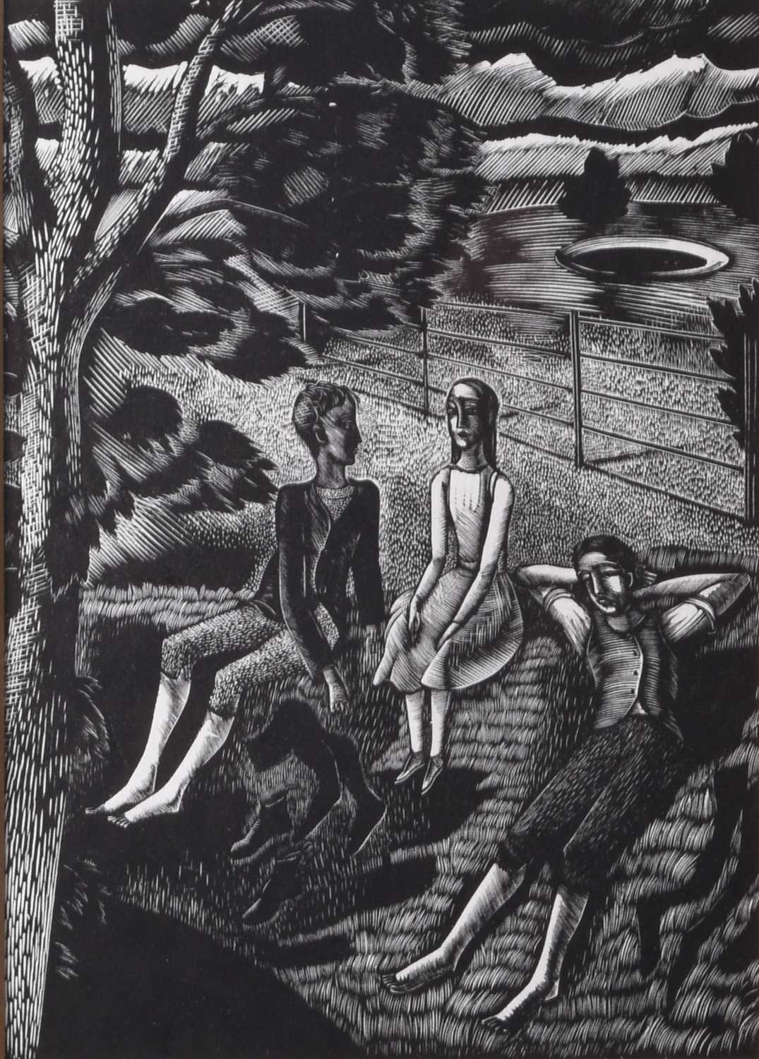 Lot 73 - Eric William Ravilious (British, 1903-1942) Children in a Park