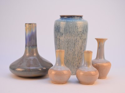 Lot 121 - Five Cobridge stoneware vases, including four 'Trek Cavern' examples