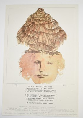 Lot 59 - TED HUGHES POSTERS. In the Black Chapel, 1979. Limited edition of 150 copies, numbers 10, 11 and 12 (3)