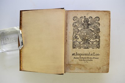 Lot 122 - BISHOP'S BIBLE. 4to, Christopher Barker, 1584.