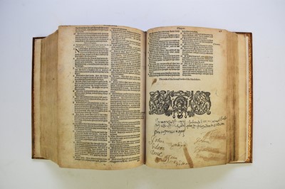 Lot 122 - BISHOP'S BIBLE. 4to, Christopher Barker, 1584.