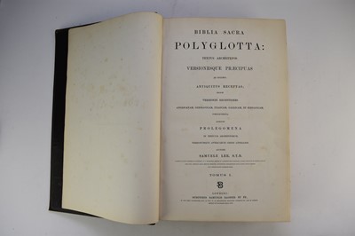 Lot 123 - POLYGLOT BIBLE. LEE, Samuel, Biblia Sacra Polyglotta, 2 vols, large folio, 1831