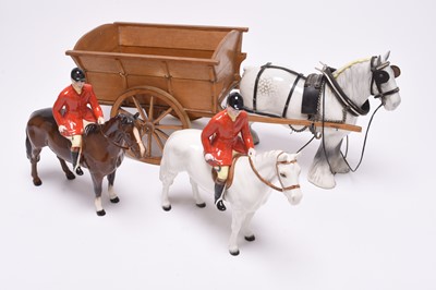 Lot 126 - A group of horses including Beswick huntsmen, Hackney pony and a Shire Horse