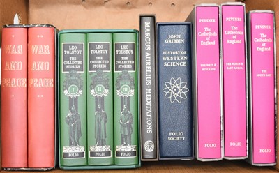 Lot 12 - FOLIO SOCIETY. Tolstoy, Leo, War and Peace, 2 volumes, 1971. With CHAUCER, Geoffrey