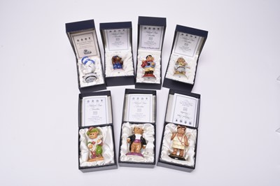 Lot 129 - Twenty Halcyon Days porcelain teddy models, with related book and matchbox holder