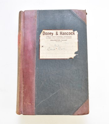 Lot 105 - BUSINESS ARCHIVE. Purchase and cash ledgers 1925-75 for Doney & Hancock. Callington, Cornwall