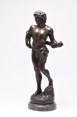 Lot 189 - After Antoine Louis Barye, a large bronze figure of a classical male