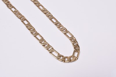 Lot 370 - A 9ct gold flat curb link necklace