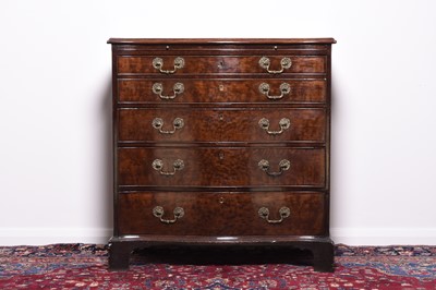 Lot 234 - A George III mahogany serpentine fronted secretaire chest