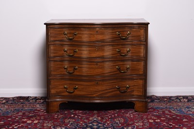 Lot 232 - A George III mahogany serpentine fronted dressing chest