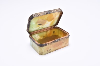 Lot 171 - A 19th century yellow and white metal mounted onyx box