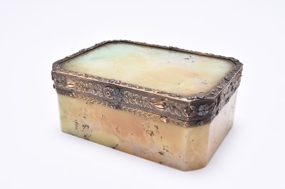 Lot 171 - A 19th century yellow and white metal mounted onyx box