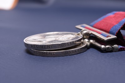 Lot 141 - Waterloo and MGS Medal Pair - Lt. Robert Uniacke, 7th (Queen's Own) Hussars, renamed