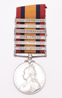 Lot 144 - Boer War QSA Medal with six clasps