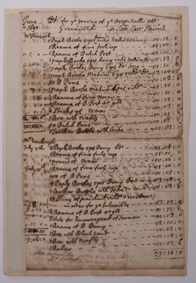 Lot 24 - Royal Naval Asylum/Royal Navy Hospital Greenwich (London) archive of papers