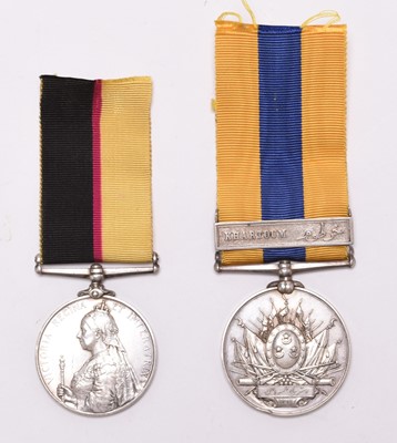 Lot 161 - Khedives Sudan 1896-1906 Medal, Khartoum clasp and Queen's Sudan Medal