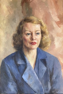 Lot 321 - Robin Goodwin (1909-1997) Portrait of Mrs Beaumont Thomas (1898-1974)