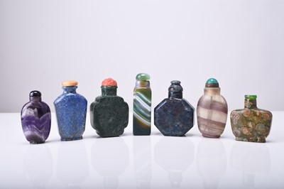 Lot 137 - A group of Chinese hardstone snuff bottles, 19th/20th century